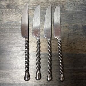 Hampton Silversmiths CAROUSEL Stainless Twist Handle Knife Lot Of 4 Silverware